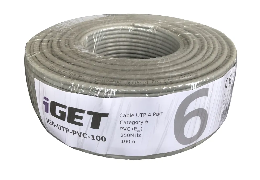 Síťový kabel iGET CAT6 UTP PVC Eca 100m/role