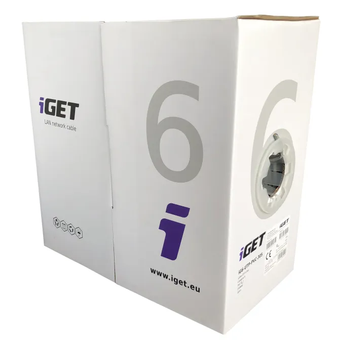 Síťový kabel iGET CAT6 UTP PVC Eca 305m/box