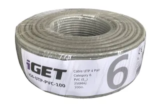Síťový kabel iGET CAT6 UTP PVC Eca 100m/role